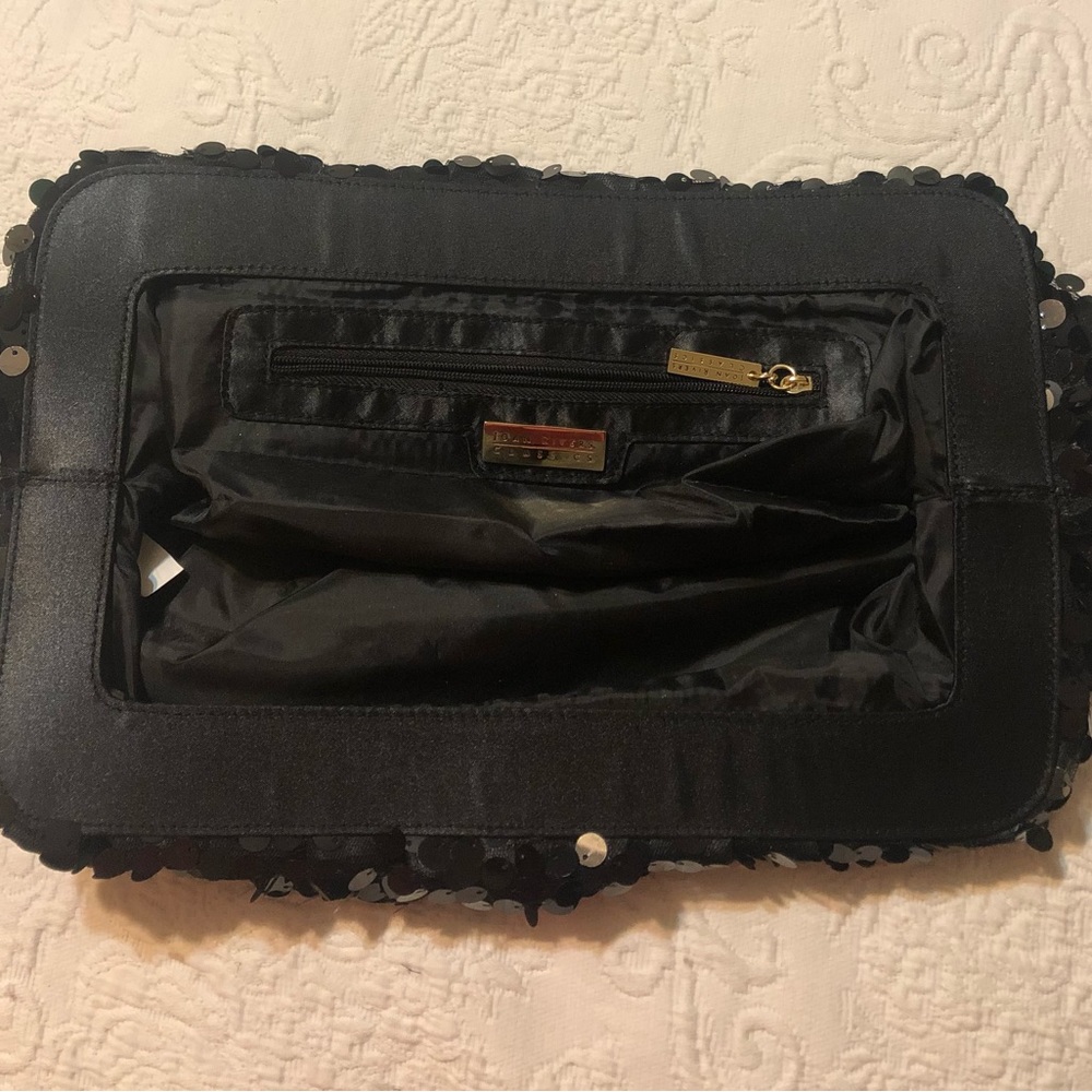 Joan Rivers Classics Large Black Sequin Clutch Bag - Picture 6 of 8